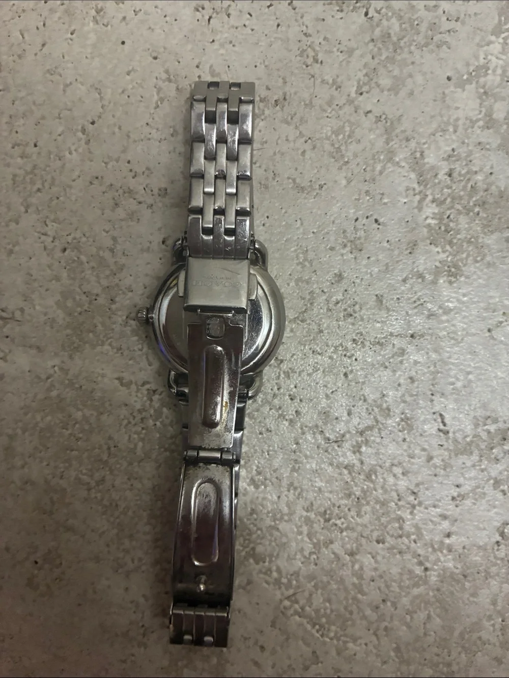 EUC Coach Silver Bracelet Watch with Pink Sunray Dial. All links in watch.